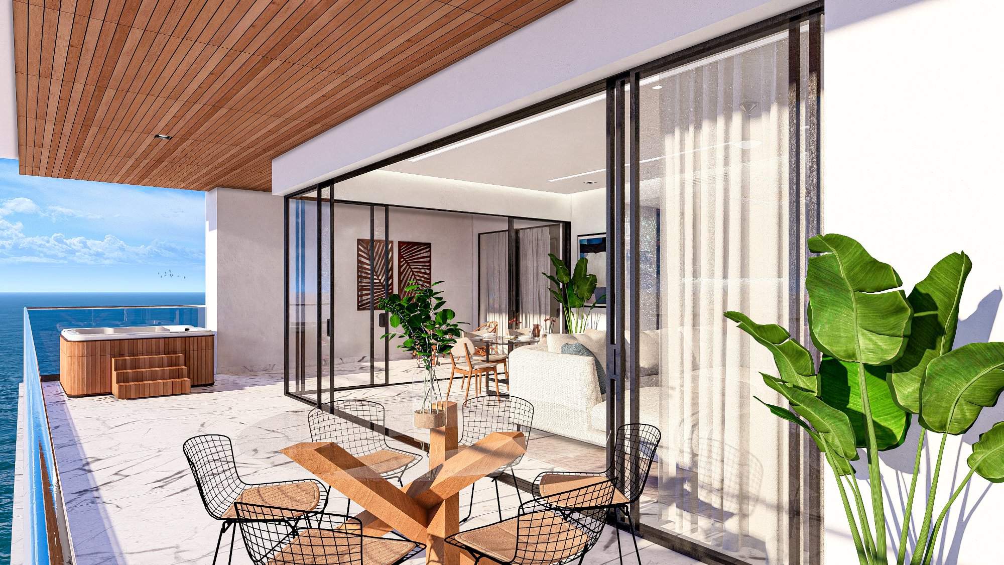 Model 3D - Living Room and Kitchen